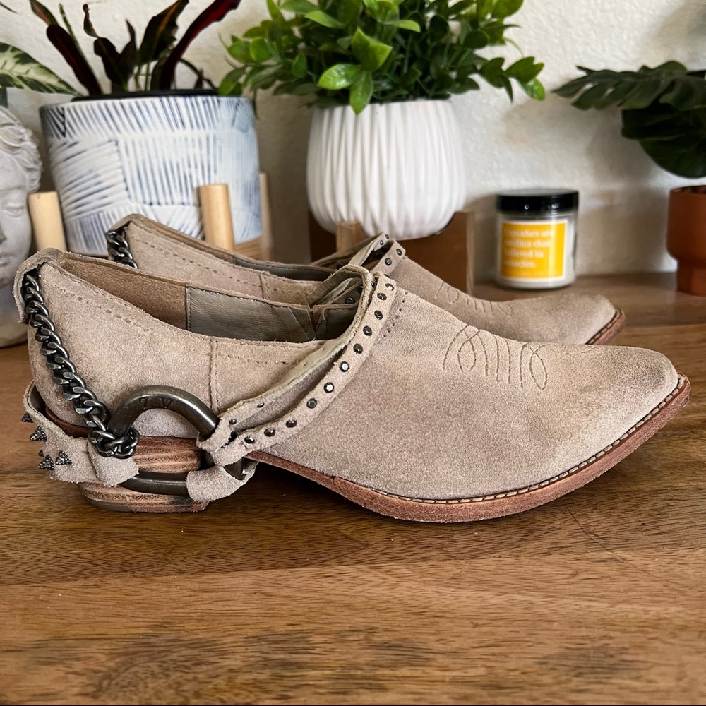 Zadig & Voltaire Western Style Suede LeatherStudded Harness Parke Bootie Size 7